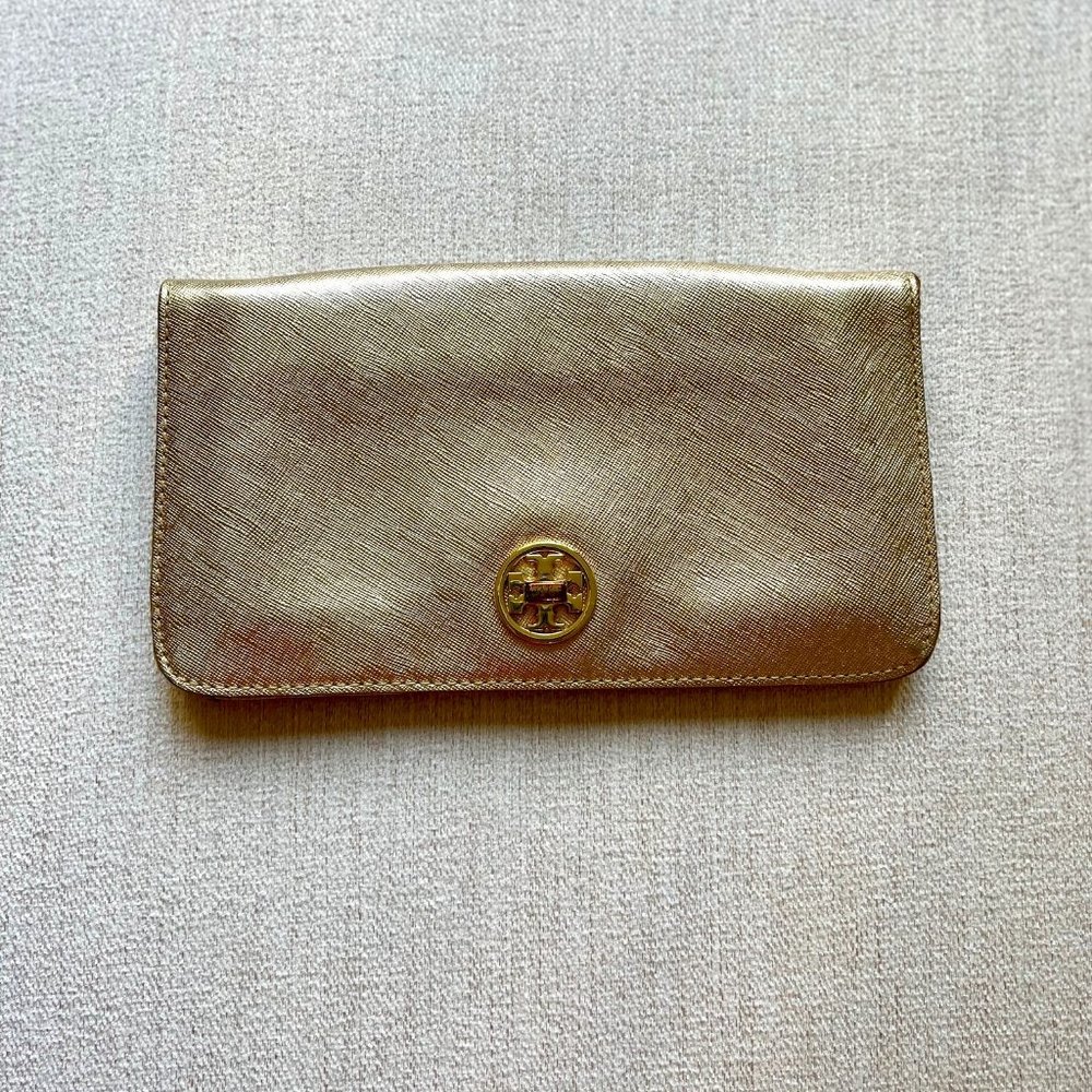 Tory Burch Metallic Gold Clutch